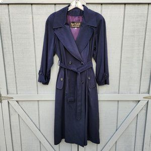 ANNE KLEIN II RAINWEAR Classic Style Long Double Breasted Button Trench Coat